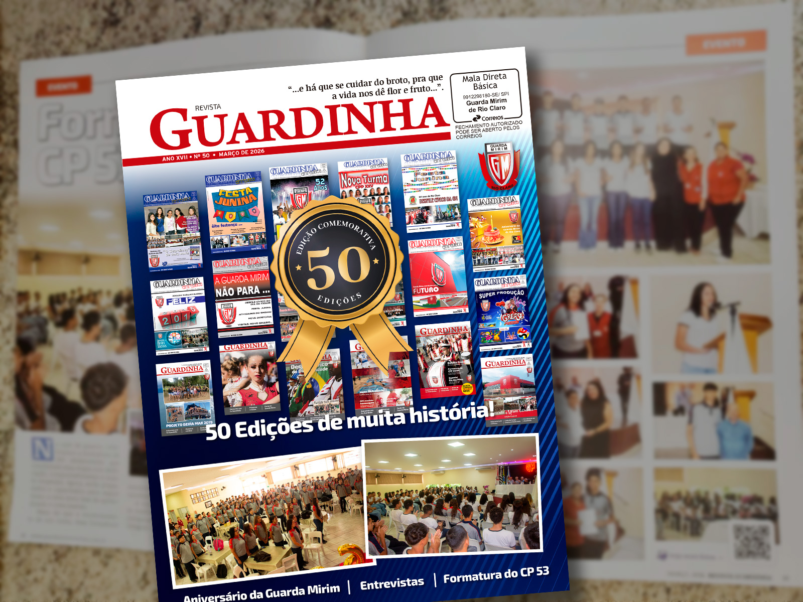Imagem da notícia 'Guarda Mirim lança 50ª edição da Revista Guardinha'