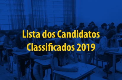 Imagem da notícia 'Lista dos candidatos classificados 2019'